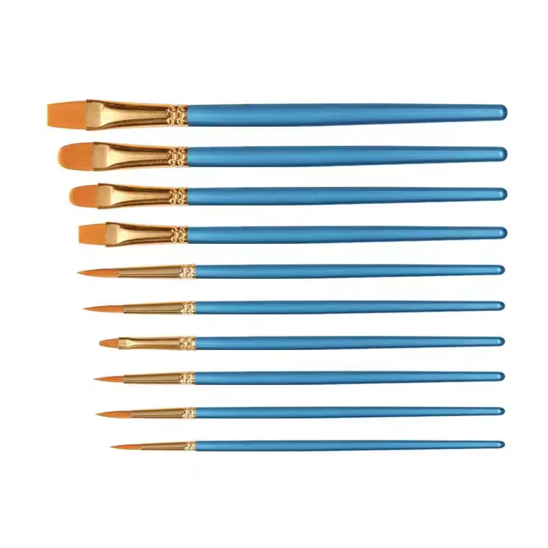 Nylon Wool Brush 12pcs One Set Acrylic Painting Watercolor Brush Painting Brush with Color Palette