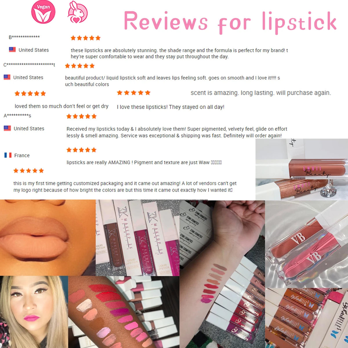 50 Color Matte Lipgloss Make your own logo wholesale liquid lipstick