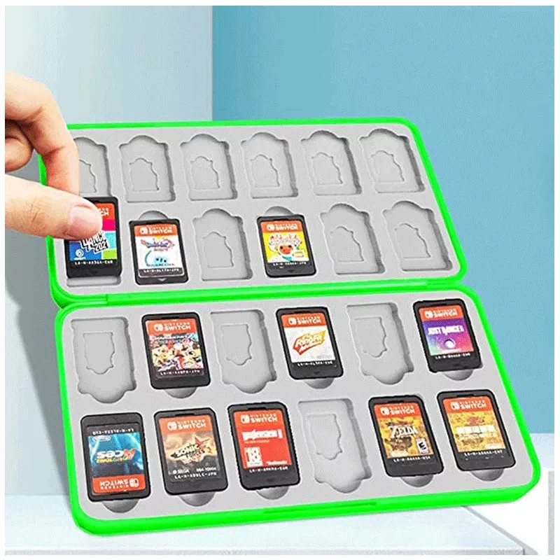 24 Game Card Storage Case Compatible with Nintendo Switch or SD Memory Cards, Foldable Protective Storage Accessories,For NS