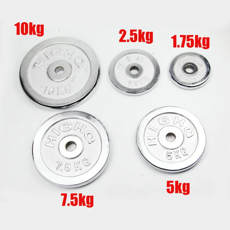 Large Hole Electroplating Barbell Plates Men Gym Fitness 5kg 10kg 20 Kg Cast Iron Olimpic Rod Weight Plates