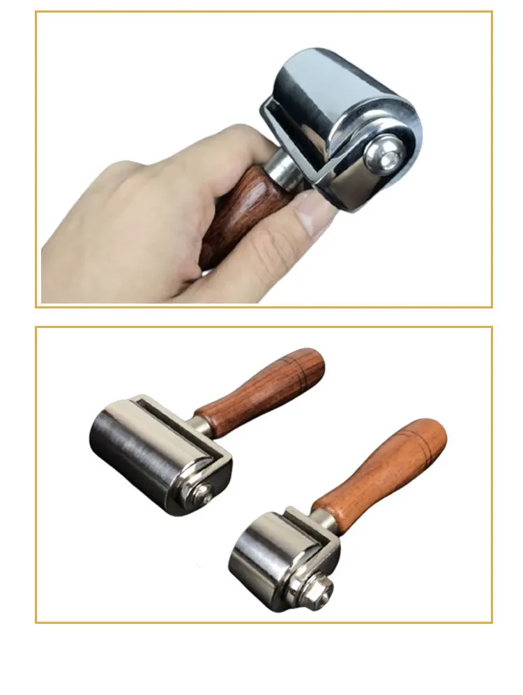 Iron Hand Roller Push Trimming Compactor Crafts Leather Smoothing Tool Press Edge Roller