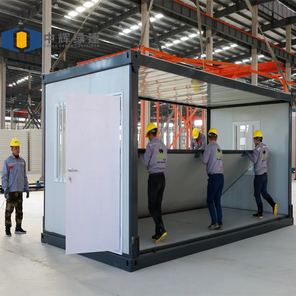 CGCH Cheap 20ft 40ft  Prefab Folding Container Homes Folding Prefabricated House Office Folding Flat Pack Container House