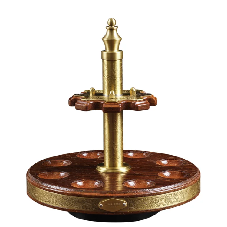 360 degree  Rotating Pipe Holder, 8-Position Pipe Holder, Solid Wood Pipe Holder