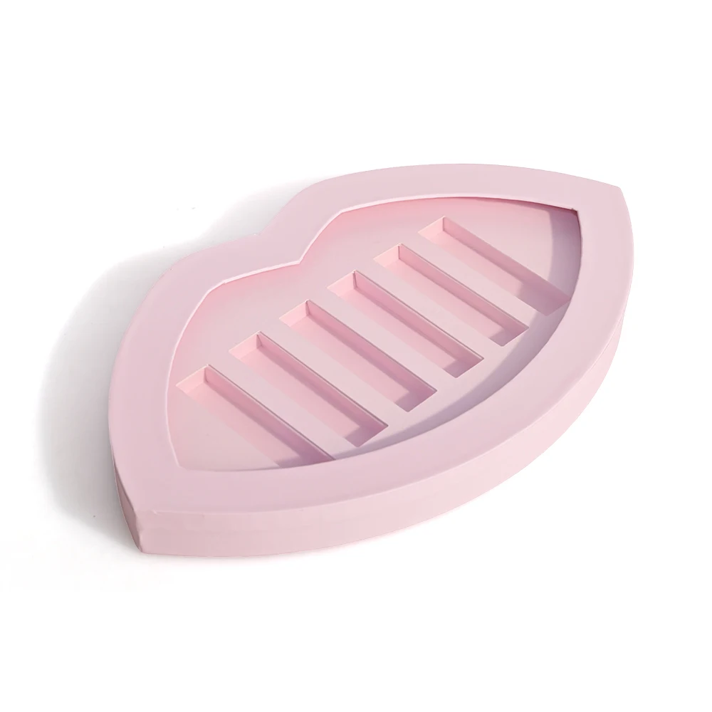 Biodegradable Boite Cadeau Handmade Custom Paper Insert Pink Lip Shaped Lip Gloss Gift Box With Windows