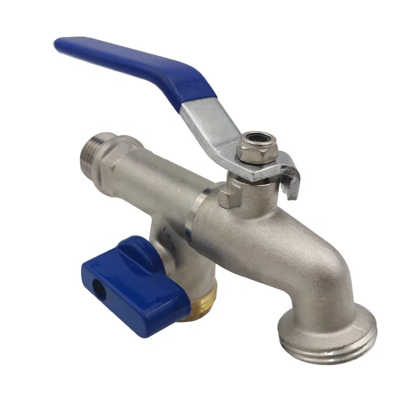 brass two outlet garden water tap outdoor basin cold water hose bibcock wash machine faucet