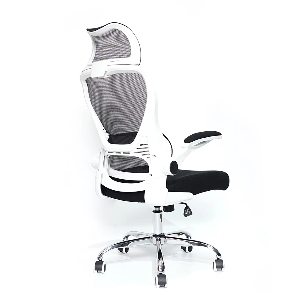 Kabel White Frame Black Mesh Flip Up Armrest Wholesale Luxury Designer Ergonomic Office Chair