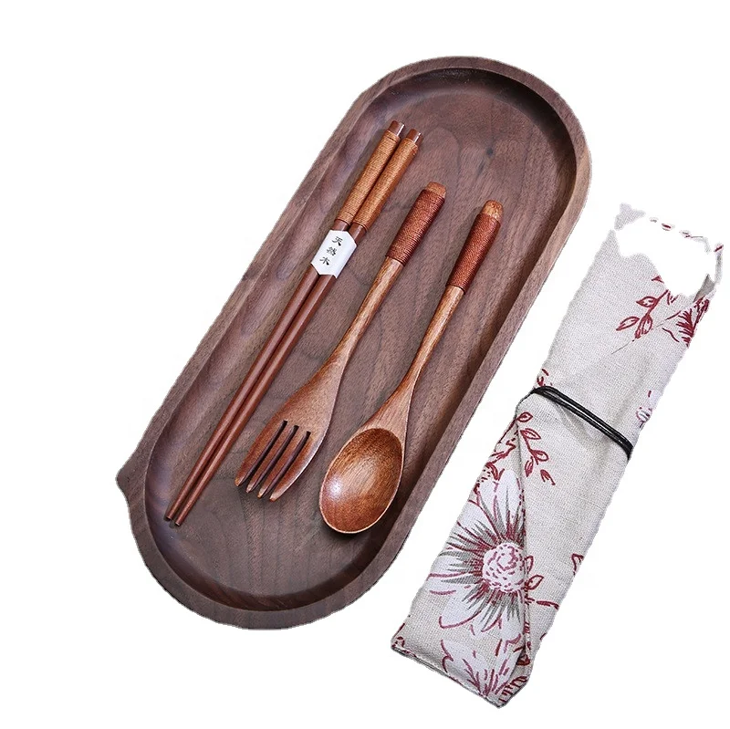 New style tangled chopsticks gift tableware Japanese creative portable spoon chopsticks and fork three-piece set