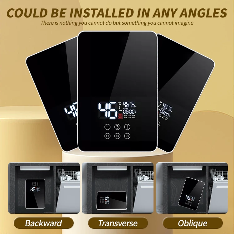 Water Heater Touch Button Custom Ce Stainless Steel for Shower 2024 Low Power Bathroom Instant Electric Green Wall Mounted 6000