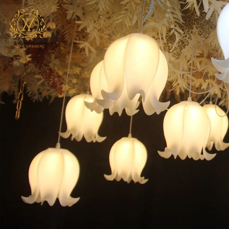 New Arrival Hanging Light Decoration for Wedding Orchid Acrylic Chandelier Ceiling Lamp Stage Decoration for Wedding Party