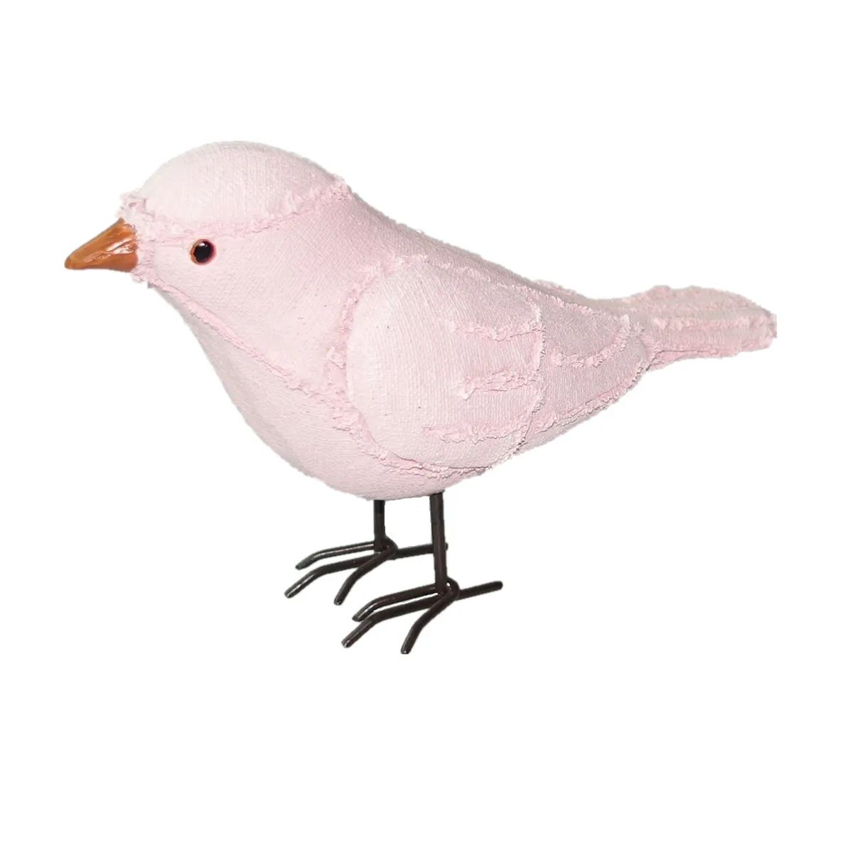 Статуэтка птицы из смолы с эффектом ткани 6,5 дюйма, льняная скульптура с металлическими ножками