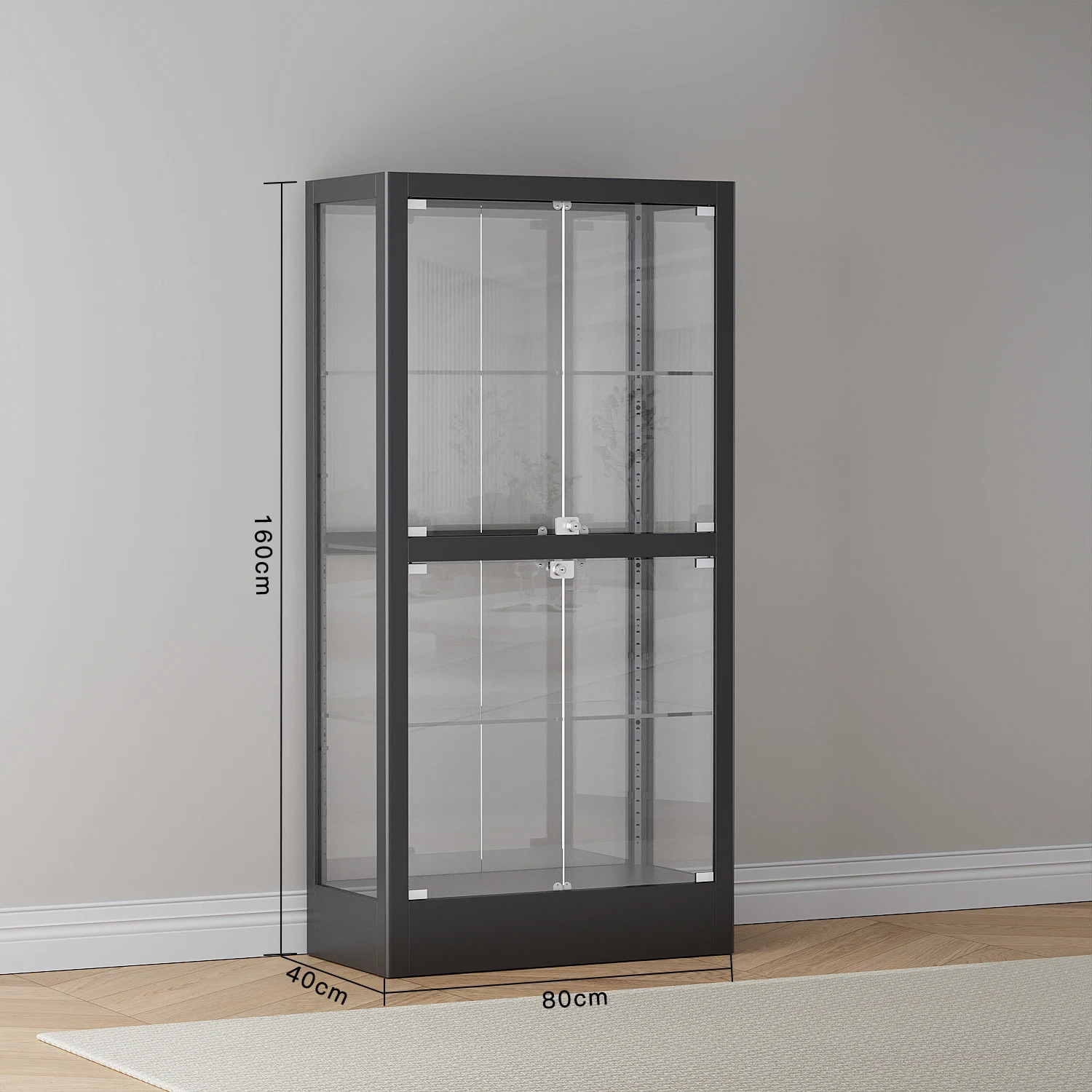 Розничная цена по заводской цене витрина со стеклянным шкафом 4-слойная прямоугольная для ювелирных изделий белый стеклянный корпус с замком