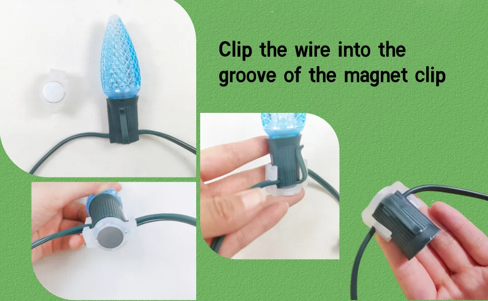 Пластиковые зажимы аксессуары уличные рождественские огни магнитные используемые C7