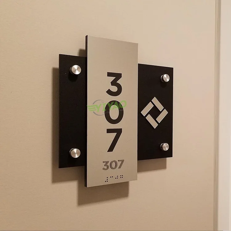 YIYAO hotel room acrylic door number sign