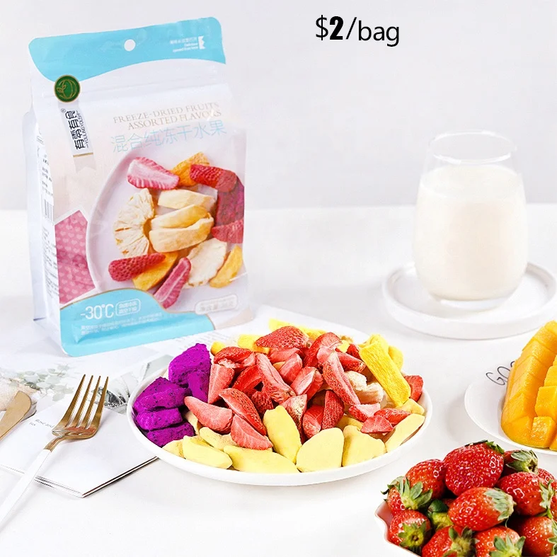 
Freeze-dried Fruits Natural Organic Dry Strawberry Durian Mango Pieapple Dragonfruit Slice Freeze Dried Fruit 