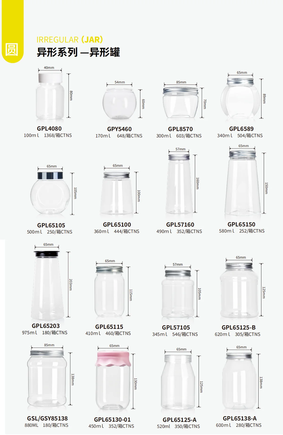 Plastic Jar PET Cans Food Container with Lids Transparent Strawberry Jams Peanut Butter Plastic Plastic Packaging Customized 34g