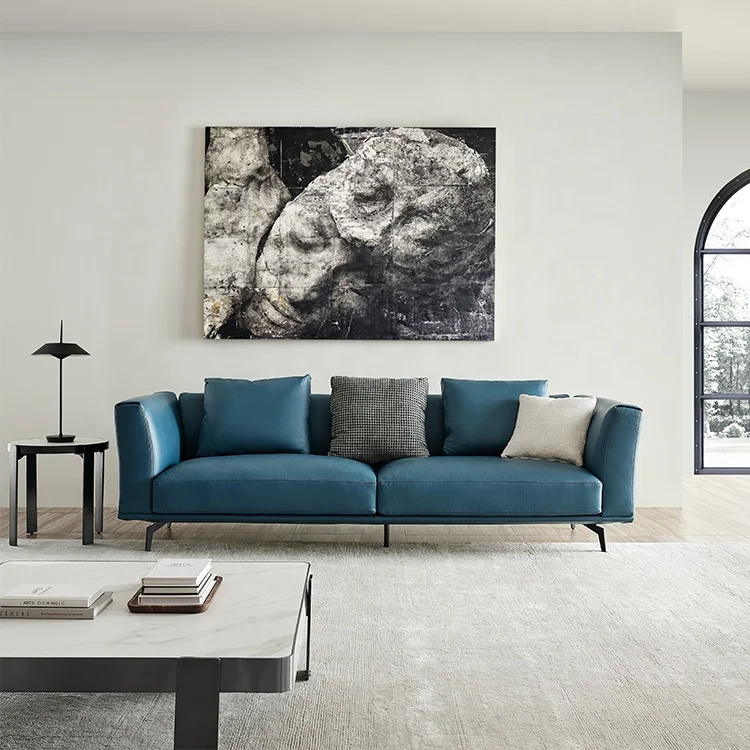 Leather Sofa Set Furniture Sectional Sofa Italian Design Hot Sale Luxury Living Room Modern GENUINE Leather 1 Set Top Leather