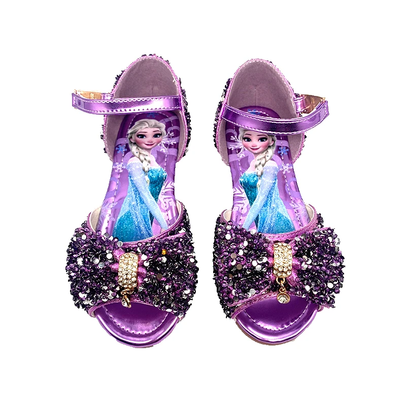 Оптовая продажа, обувь для девочек, образцы, сандалии-гладиаторы на плоской подошве, блестки