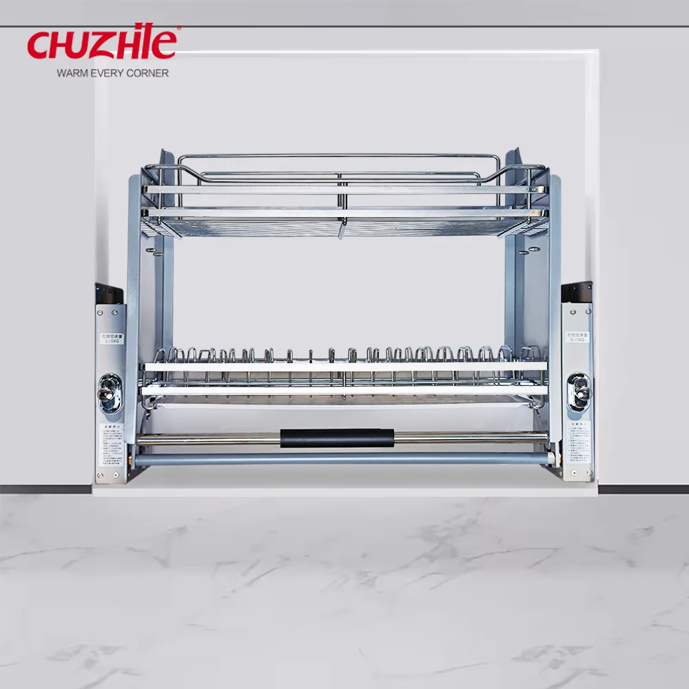 Кухонные Аксессуары Металлическая проволочная корзина для лифта