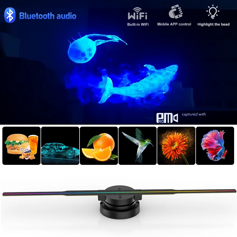 Wall-mounted display LED 16.5-inch two-leaf 3D display player holographic advertising machine