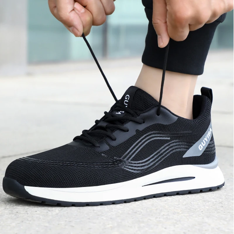 New summer breathable anti-smashing anti-puncture soft-soled steel toe cap safety shoes industrial site custom shoes