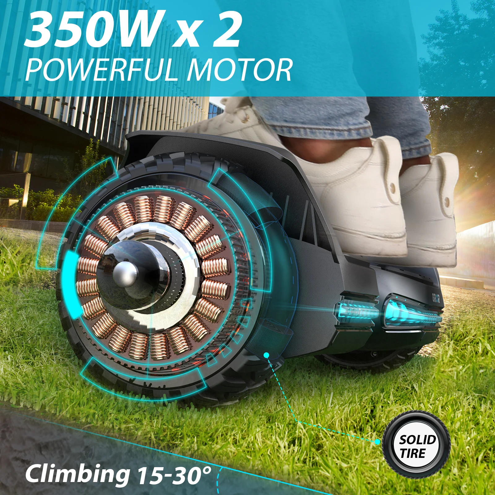 Gyroor durable smart two wheel hover board balance hoverboard with dual system