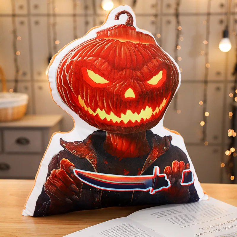 
Customized high quality cute plush pillow Halloween Pumpkin bat zombie pillow cushion 