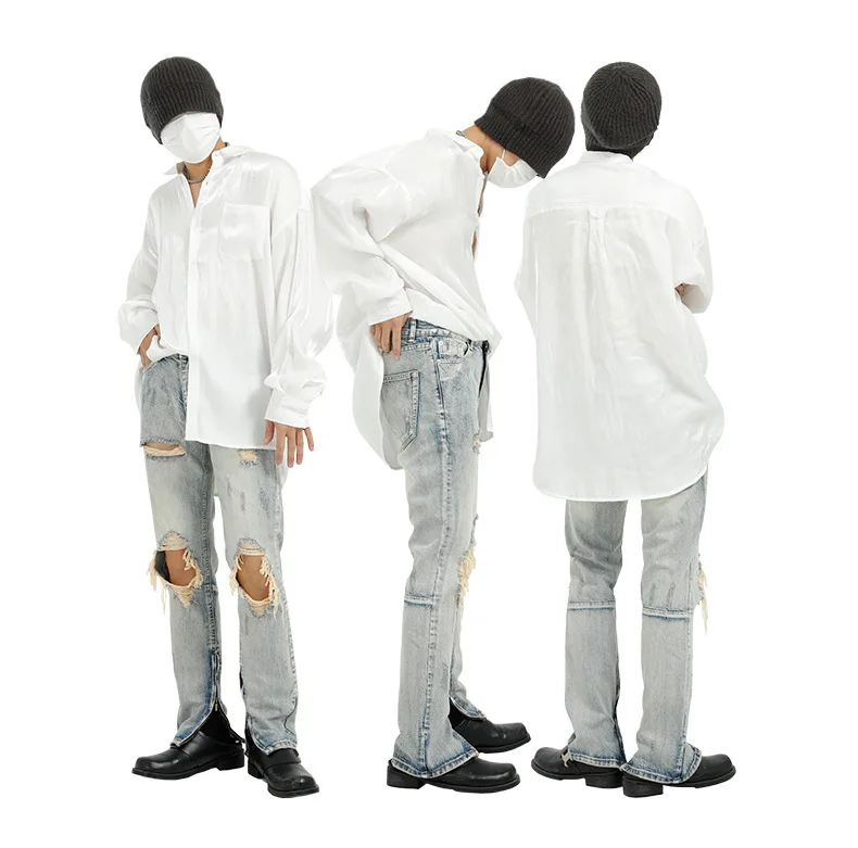 2021 Bulk Wholesale Plain Jeans In Stock High Quality Casual Elastic Jeans for Boys