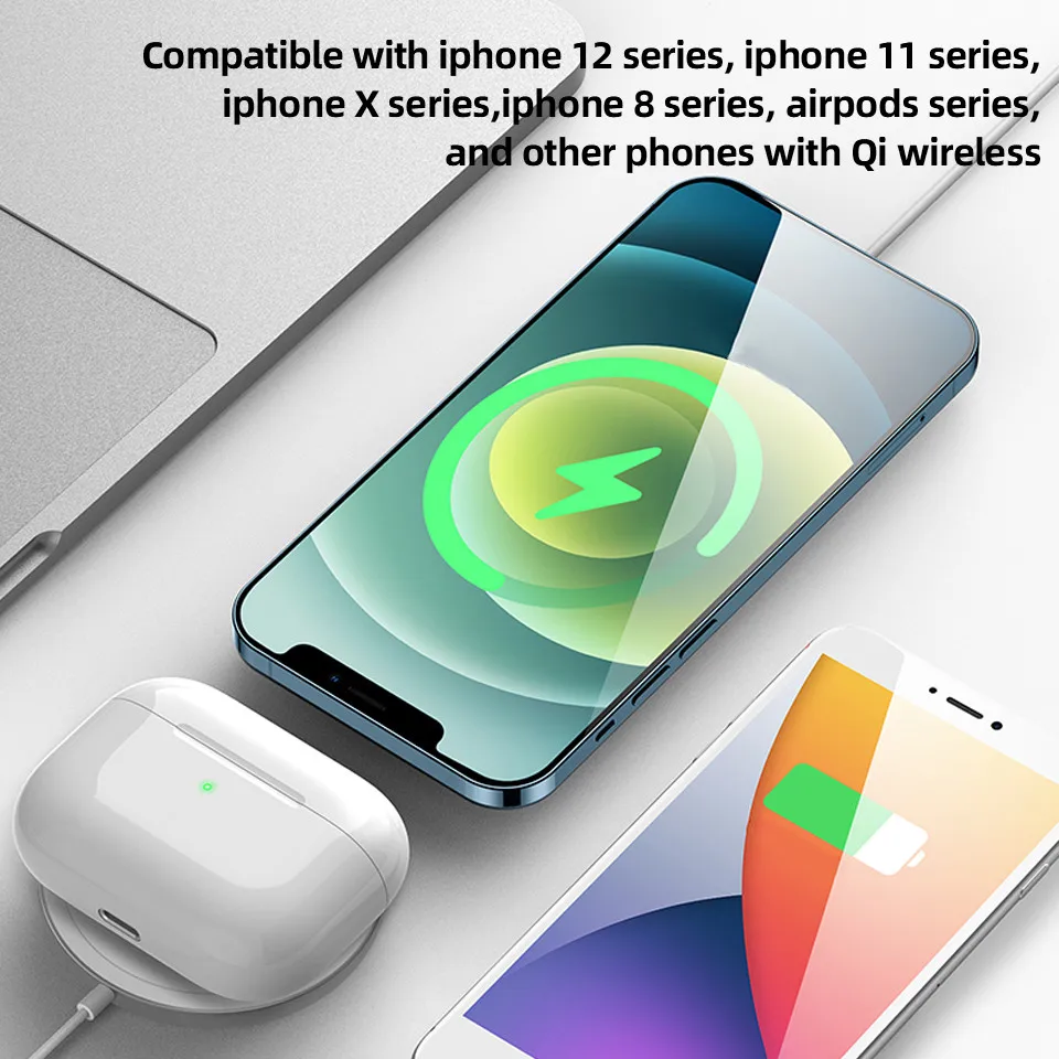
15W for iphone 12 magnetic wireless charger qi fast wireless charger Pad for airpods for iphone magsafe wireless charger 