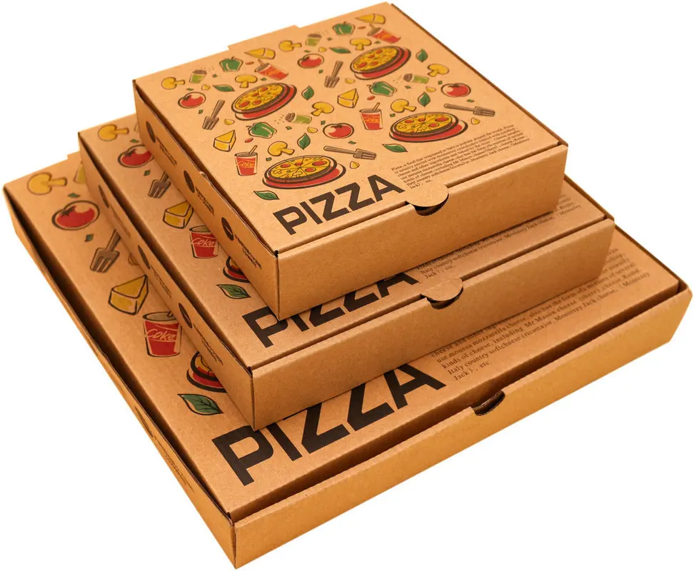 Disposable Uv Coating Factory Low Cost Hot Sale Custom Paper Pizza Packing Box