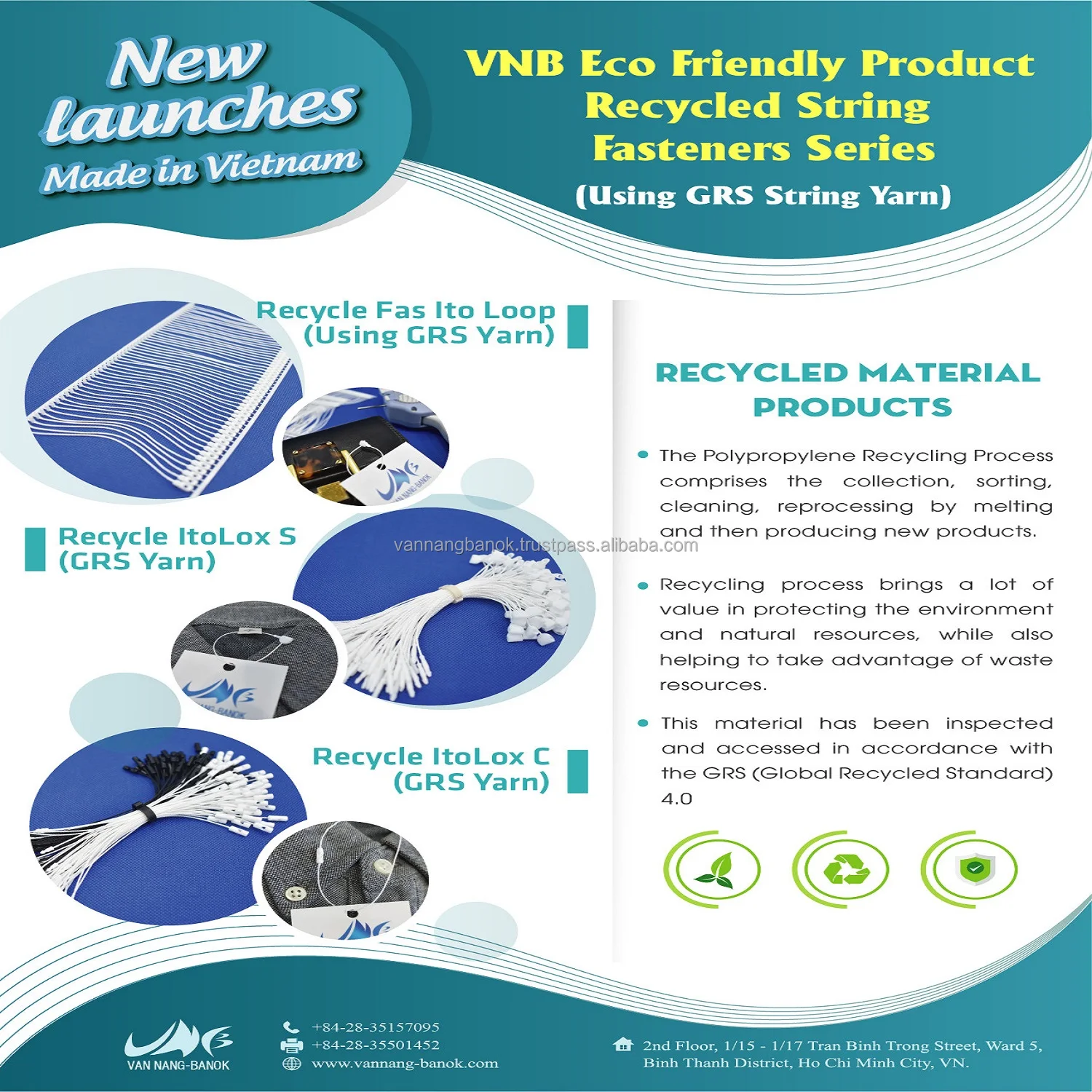 Recycle Ito Lox C eco string fastener made in Viet Nam factory use for hanging tag label nice and strong thread best selling