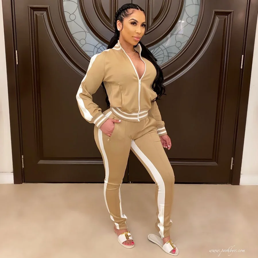 Casual Outfit Strapless Plus Size Solid Color Open Shoulder Side Strip Sweatshirt Flared Pants
