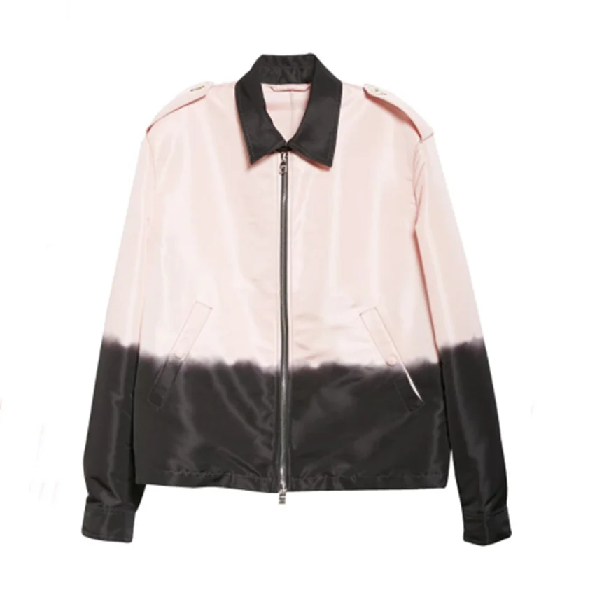 fashion dip dye men patchwork waterproof jacket for men
