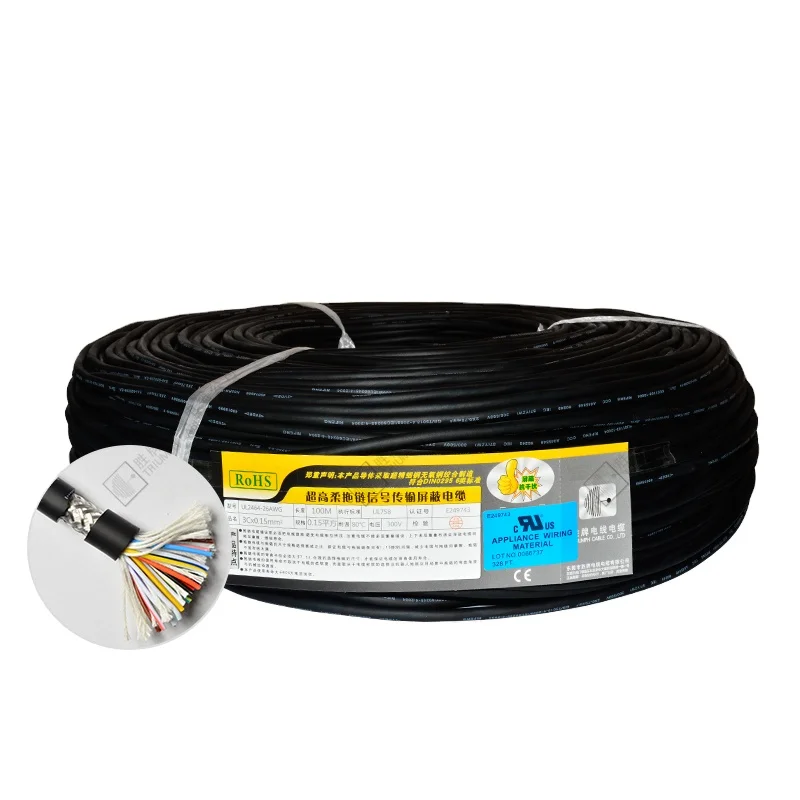 Triumph High Flexible  20276-26AWG 36CORE 38CORE 40CORE Multicore PVC sheath Shielded Twisted pair  Servo Power cable
