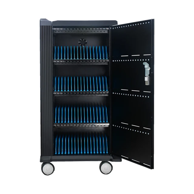Data transfer function 64 port mobile phone fast tablet laptop charger charging cabinet trolly station