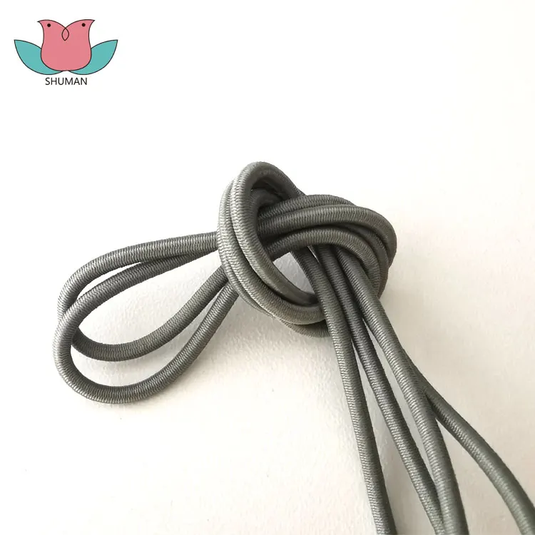 manufacturer supply garment accessories  high tensity rubber cord elastic in grey color