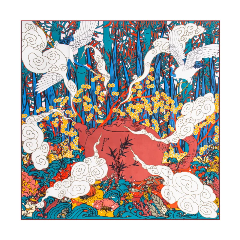 Нет минимального заказа роскошный Шелковый головной шарф с богатыми узорами атласные повязки на голову шарфы вышивкой личная