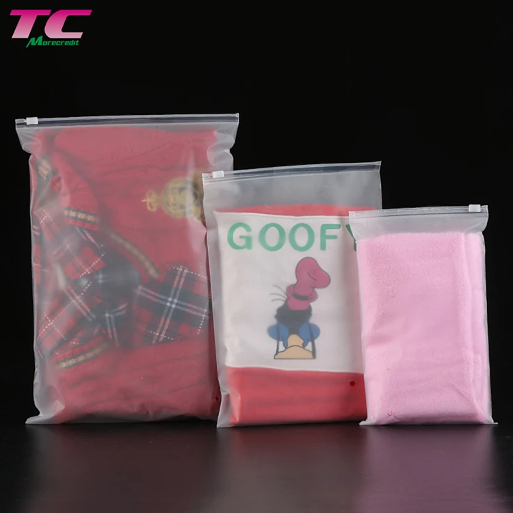 Translucent PVC Clear Plastic Bags Custom Logo Frosted Poly Zipper Bags For Clothes Shirt Swimwear Packaging