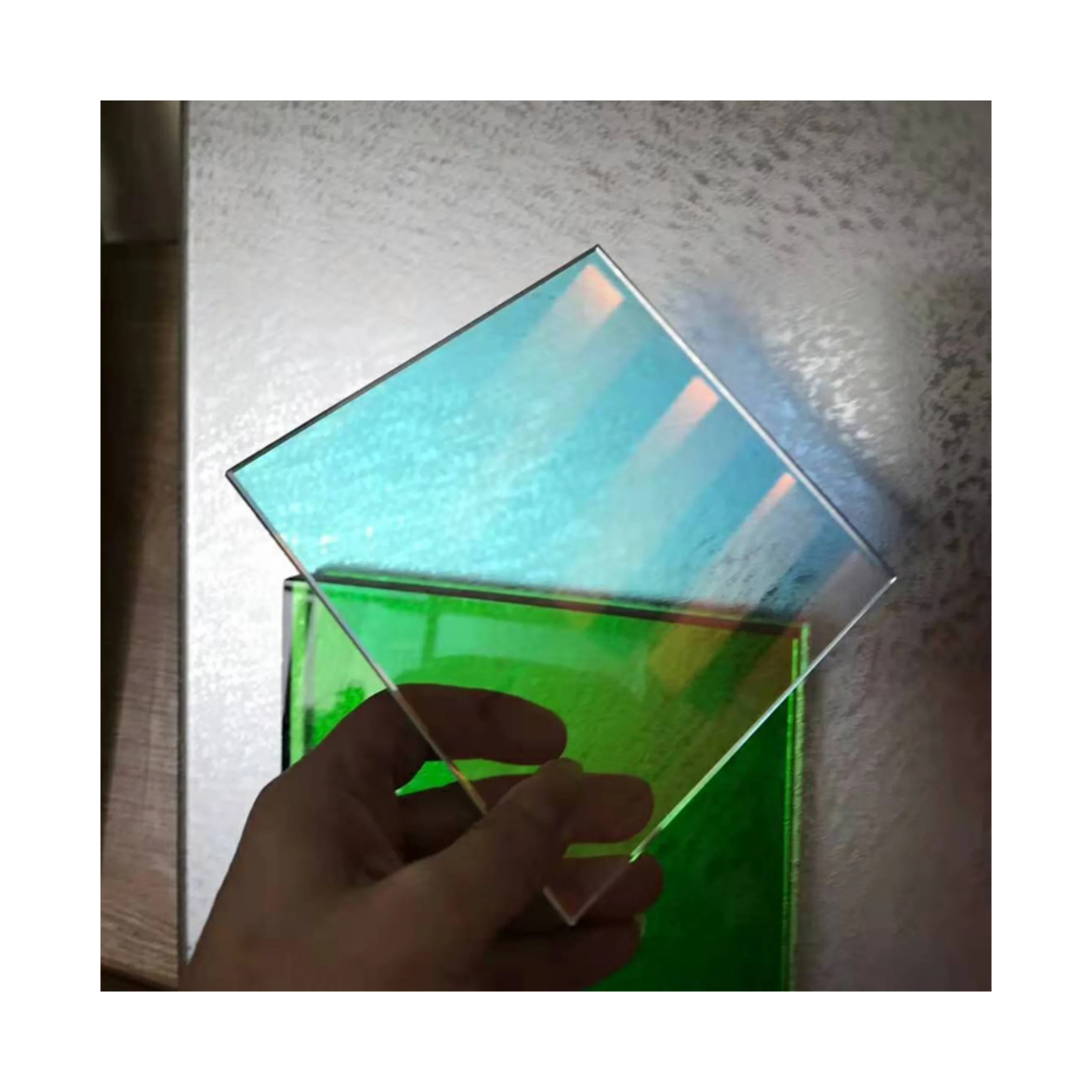 High End Unique Tempered Iridescent Color Glass Partitions Custom Wall Decorative Panel Glass