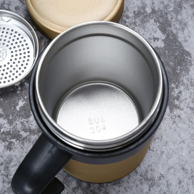 Water Bottle Stainless Steel 400ml Vacuum Thermo Cup Mug Thermal Office Mug For Outdoor Coffee Cup With Handle