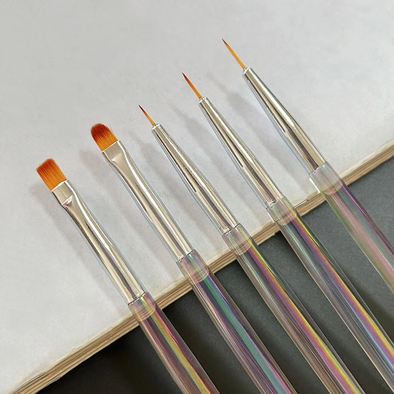 New 5pcs/set aurora handle nail brush acrylic liquid powder brush liner pen manicure tools