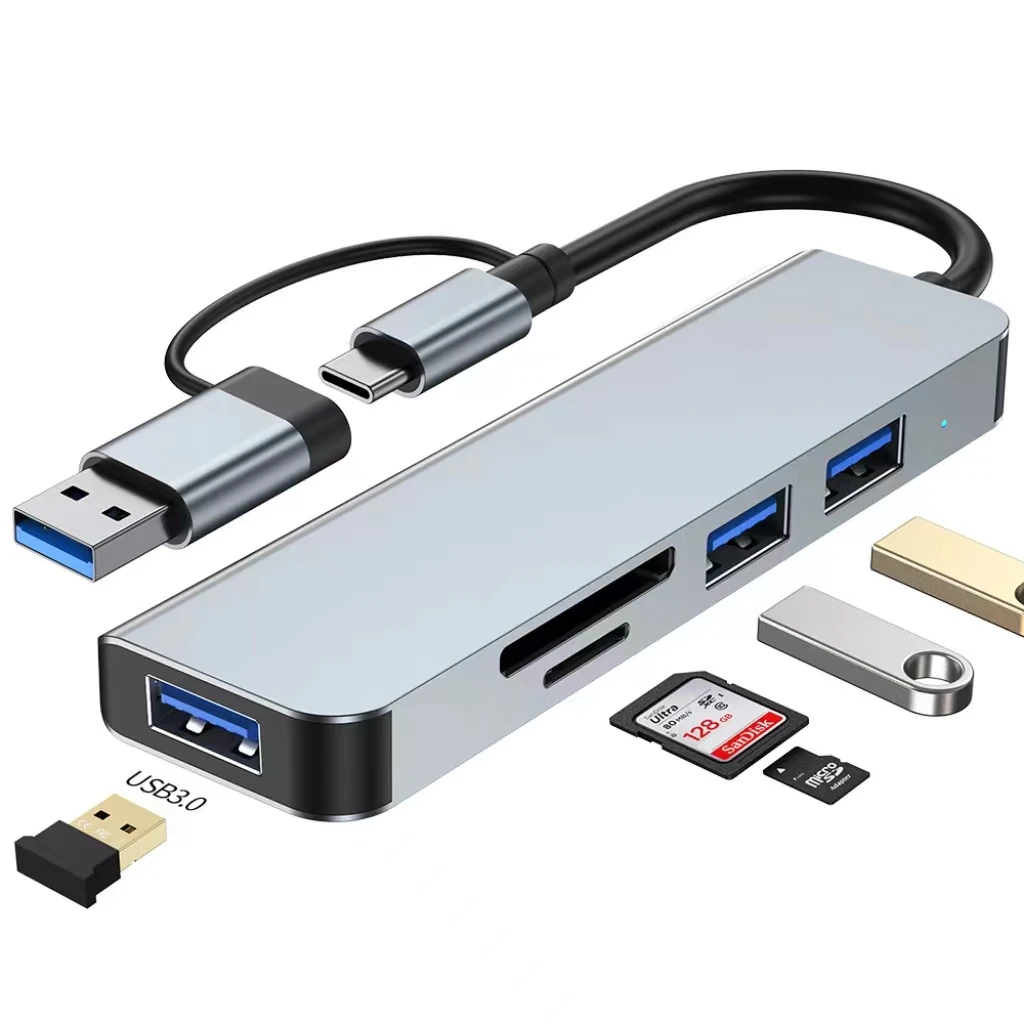 HBNKH Multiufunction Adapter Usb Type c Hub  for MacBook Pro and Type C Windows Laptops 4 port Type-c hub
