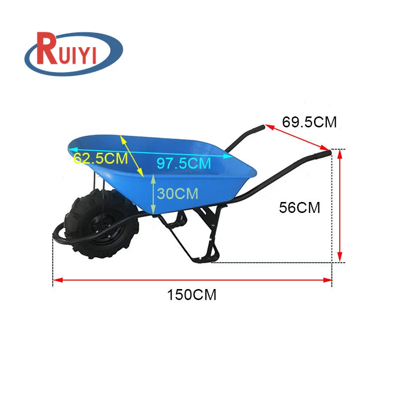Concrete wheelbarrows Heavy Duty carretilla for South America Garden Wheelbarrow with Load 200kg Construct Wheel Barrow