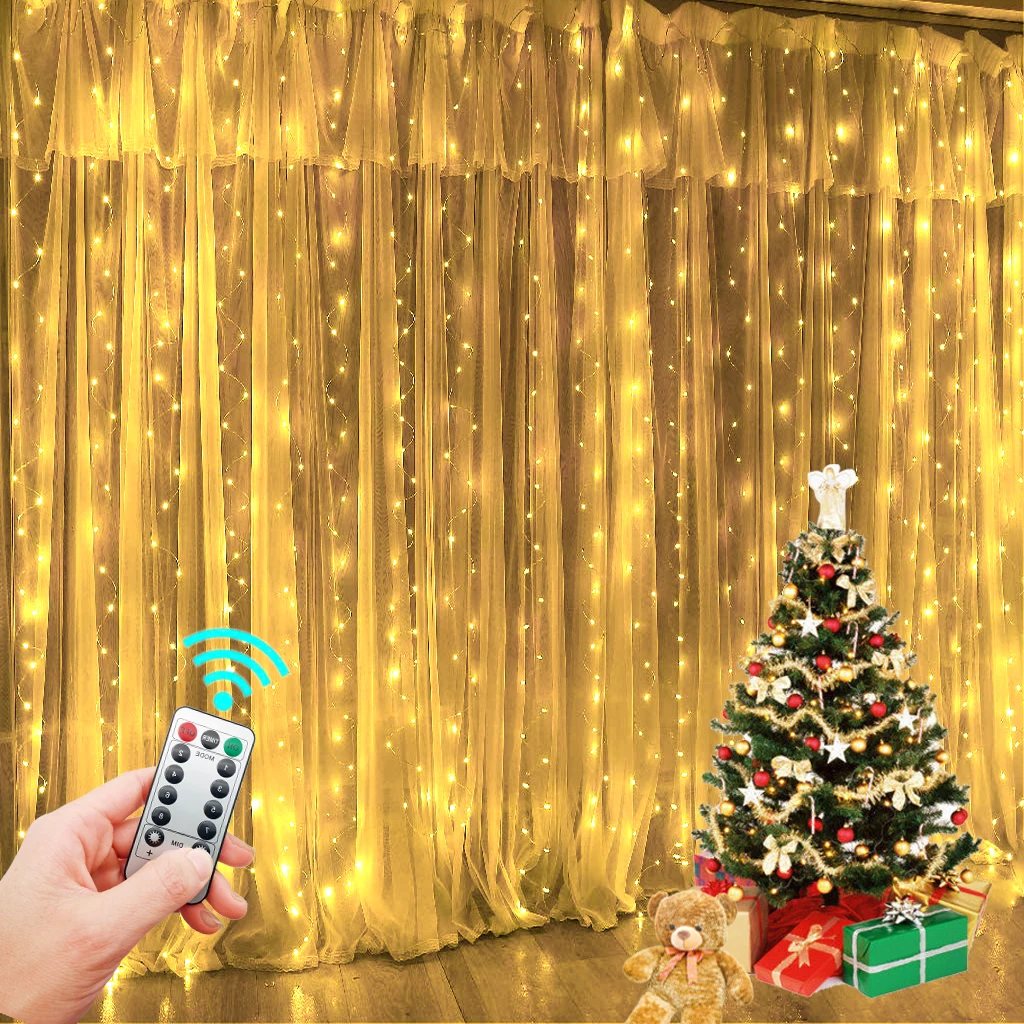 christmas series 5w rgb solar fairy lights wedding patio curtain decor led string light