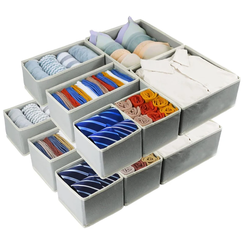 Hot Selling Products Drawer Organizer Foldable Underwear Storage Fabric Storage Boxes Set