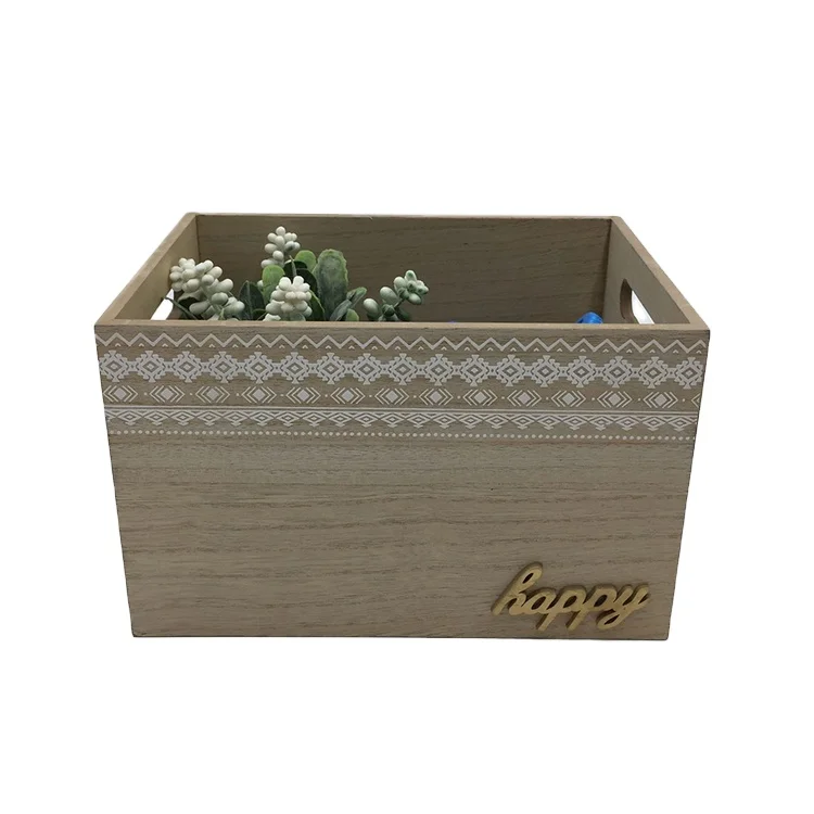 2023 Eco-friendly Custom Metal Letter Decoration Home Sundries Storage Box Wood