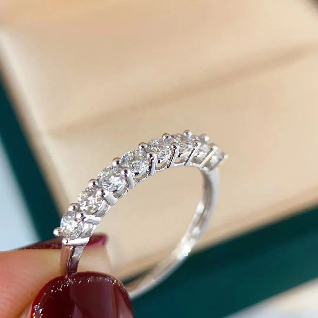 Xinfly Wholesale Italian jewelry waterproof 18K 750 White Gold Round Diamond Fashion Engagement rings 0.60CT Custom