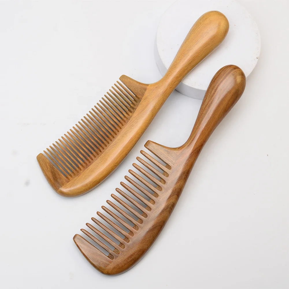 Personalized Hair Brush with Logo Wooden Comb Paddle  Sandalwood Comb for Women Hair Styling and Massage