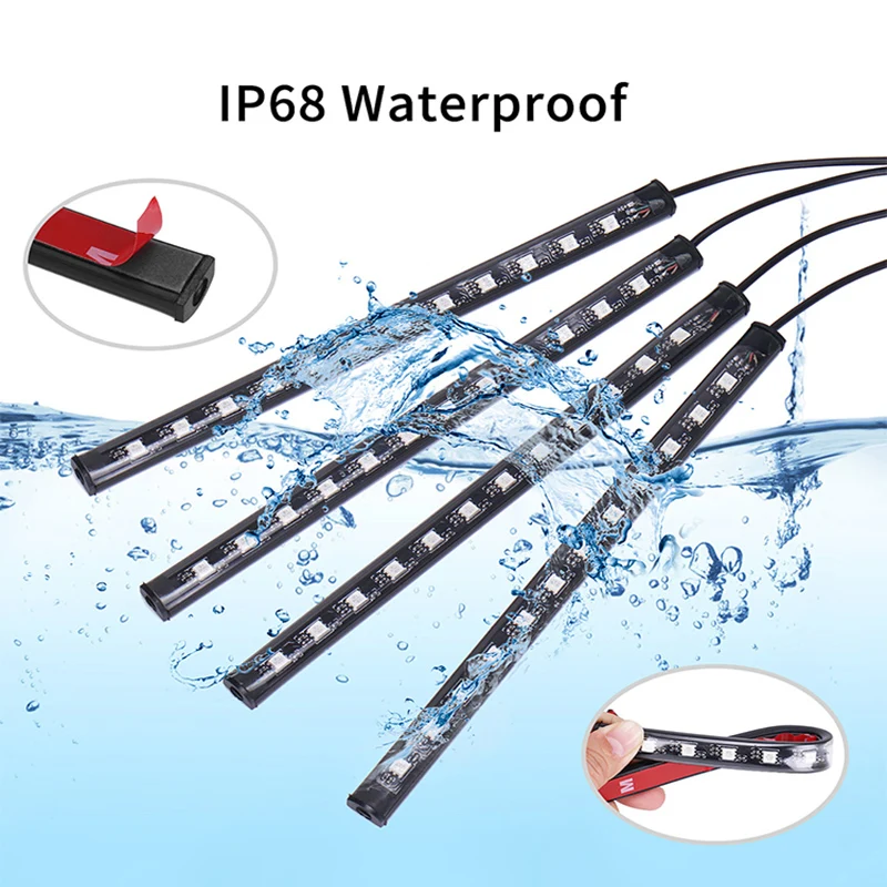 Remote RGB Neon Strip Decorative Lamp USB Lighting Decor Car LED Ambience Projector Atmosphere Lights Ambient Interior Car Light