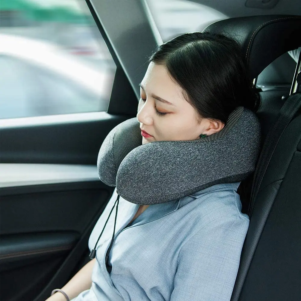 OEM Best Memory Foam 3 In 1 Airplane Office Sleeping Black U Shape Neck Support Travel Pillow
