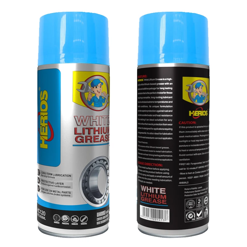 450ML HERIOS Car Care Products White Lithium Grease Deep Lubricant Spray Anti Rust